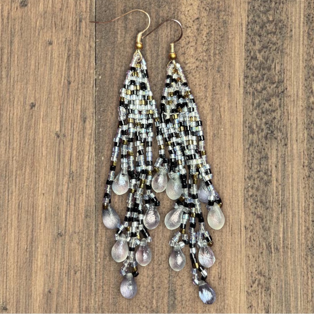 Chic Multicolor Beaded Fringe Drop Earrings